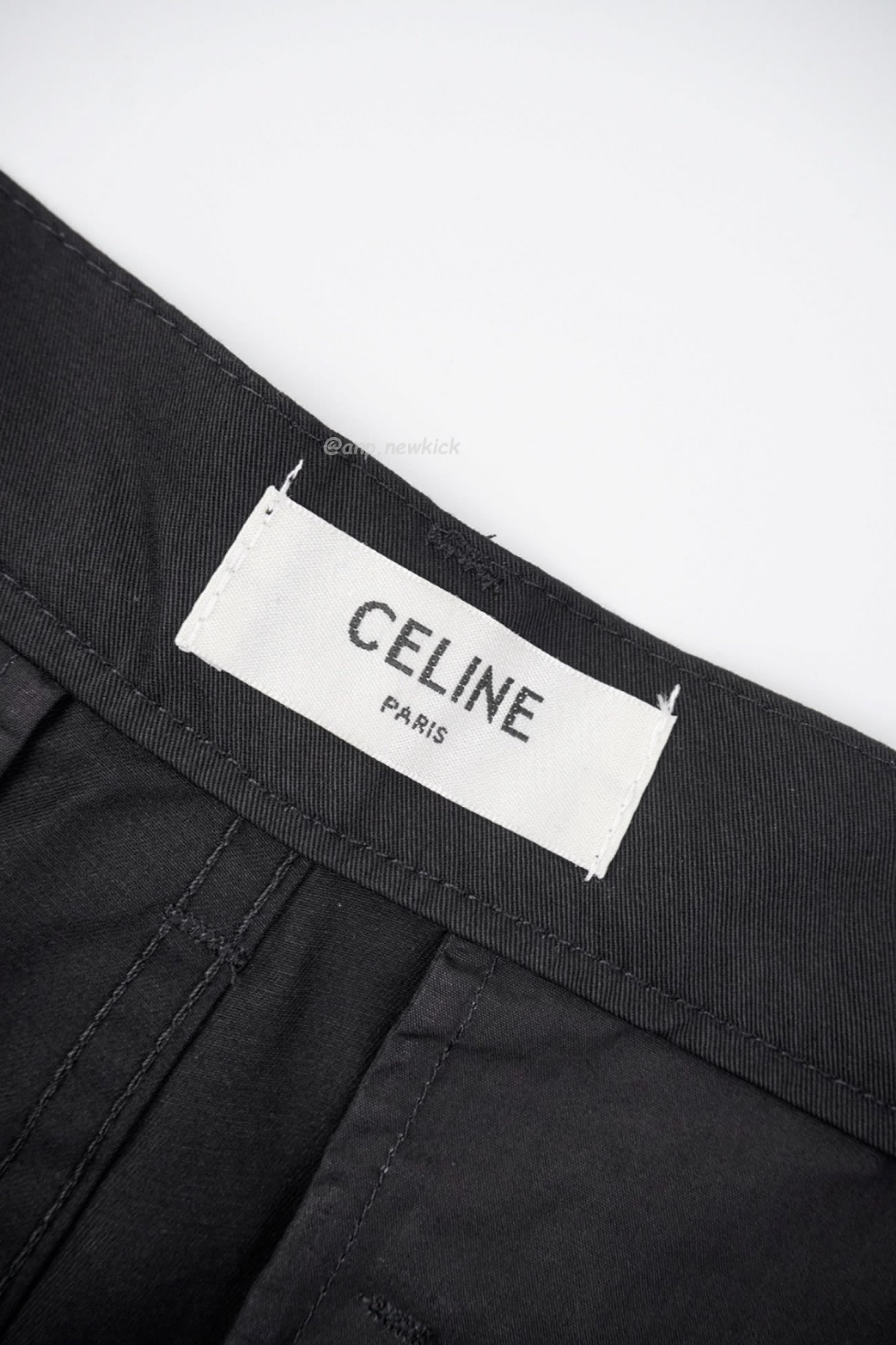 Celine Linen Plain Cotton Logo Cargo Pants (5) - newkick.org